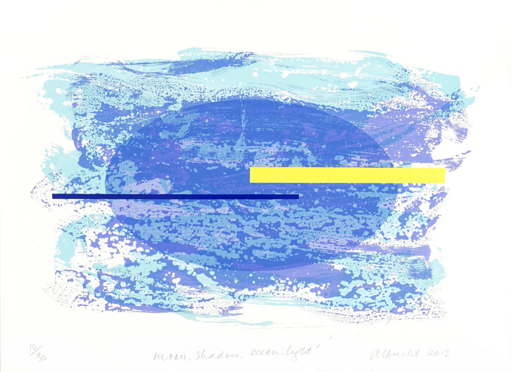 Gretchen Albrecht Moon, Shadow, Ocean, Light limited edition abstract expressionist Screenprint at Parnell Gallery Auckland NZ