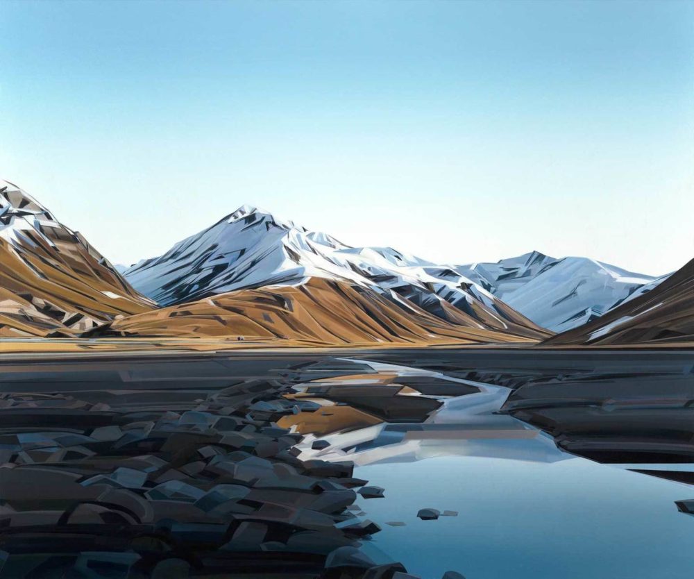 Caroline Bellamy, Early Winter up the Cass Valley, Memorial Hut original New Zealand landscape painting at Parnell Gallery Auckland NZ
