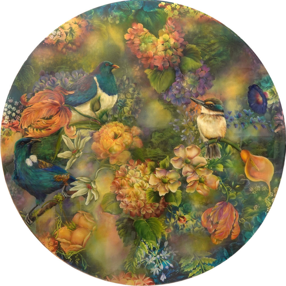 Janette Cervin, A Slice of Heaven original mixed media & resin painting at Parnell Gallery Auckland NZ