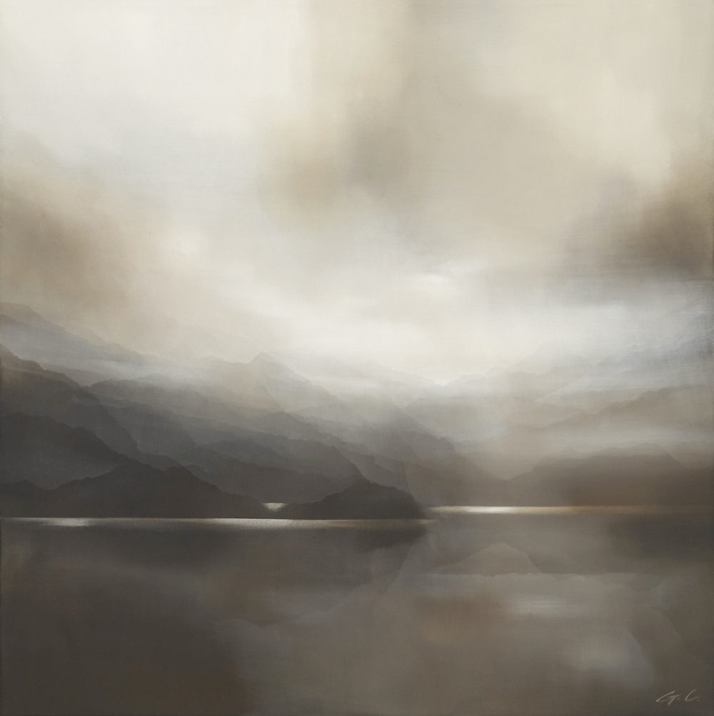 Finding Light original abstracted landscape painting by renowned NZ artist Greer Clayton at Parnell Gallery Auckland NZ