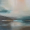 Turquoise Waters original abstracted landscape painting by renowned NZ artist Greer Clayton at Parnell Gallery Auckland NZ