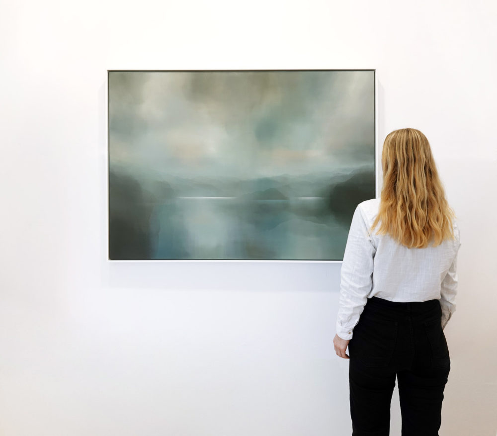 Deep Forest original abstracted landscape painting by renowned NZ artist Greer Clayton at Parnell Gallery Auckland NZ