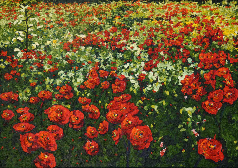 Peter Hackett The Honeymooners' Bed original impasto oil painting at Parnell Gallery Auckland NZ