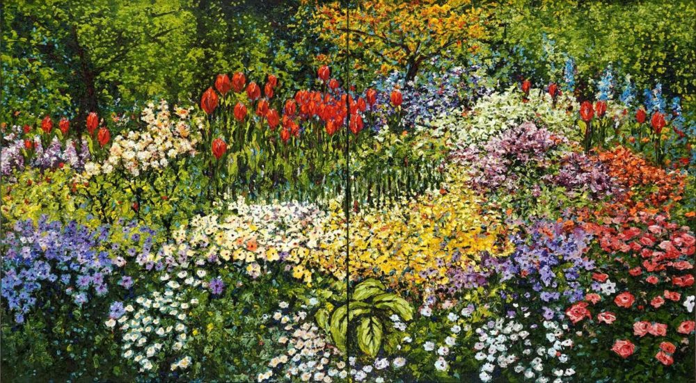 Peter Hackett Anglo Saxon Ritual original impasto oil painting at Parnell Gallery Auckland NZ