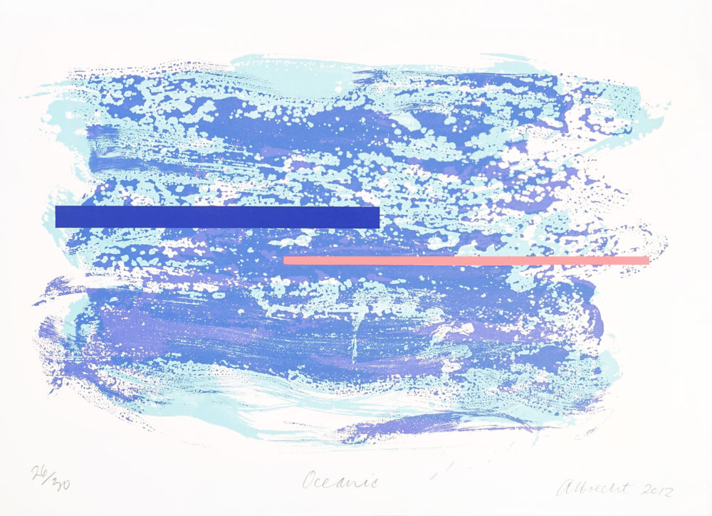 Gretchen Albrecht Oceanic limited edition abstract expressionist Serigraph at Parnell Gallery Auckland NZ