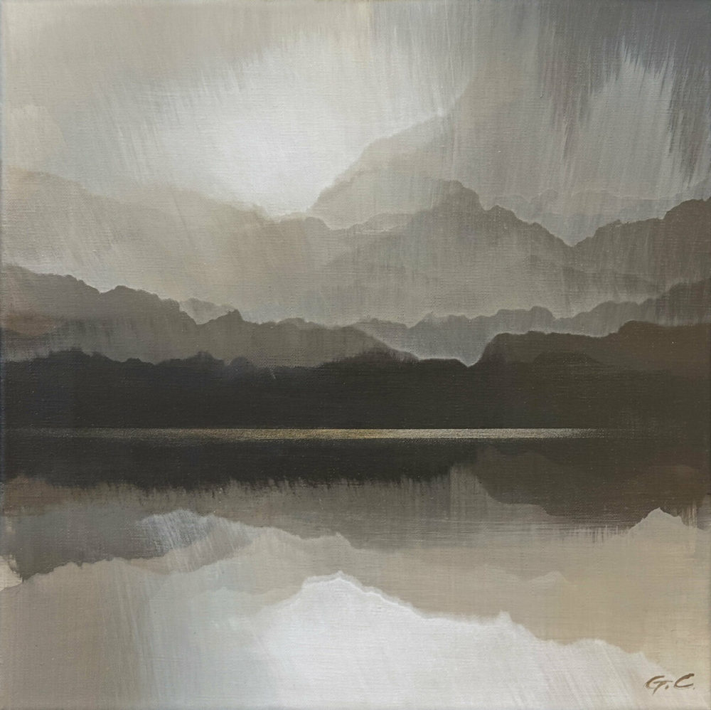 Light Shift original abstracted landscape painting by renowned NZ artist Greer Clayton at Parnell Gallery Auckland NZ