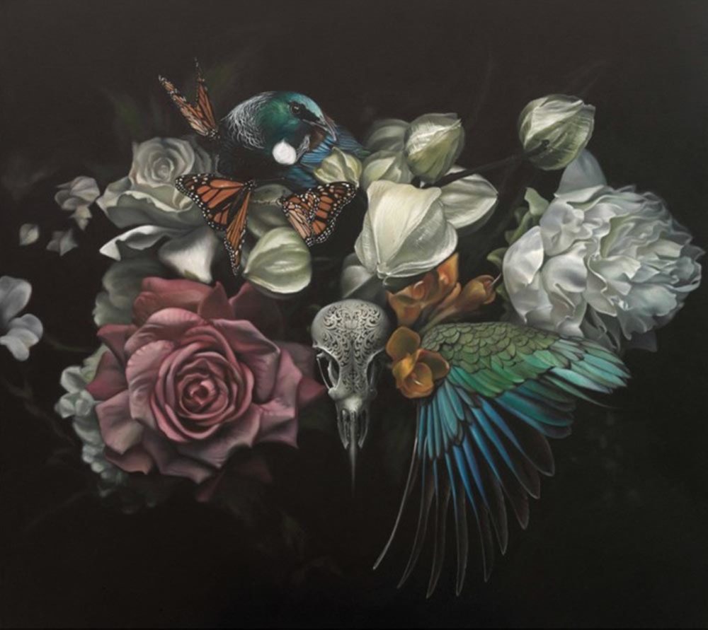 Jane Crisp Metanoia limited edition contemporary bird print at Parnell Gallery Auckland NZ