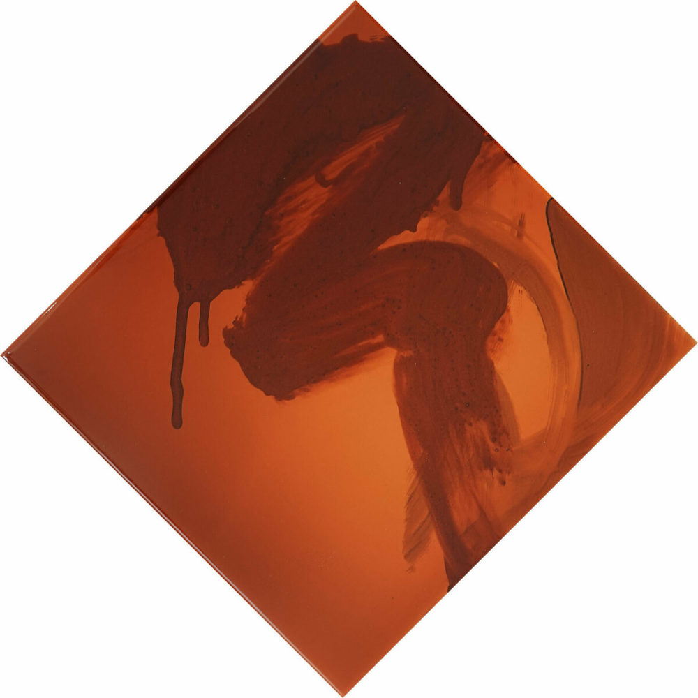 Sally Bulling, Afterglow - Whiskey & Chocolate Bronze original contemporary abstract resin painting at Parnell Gallery Auckland NZ