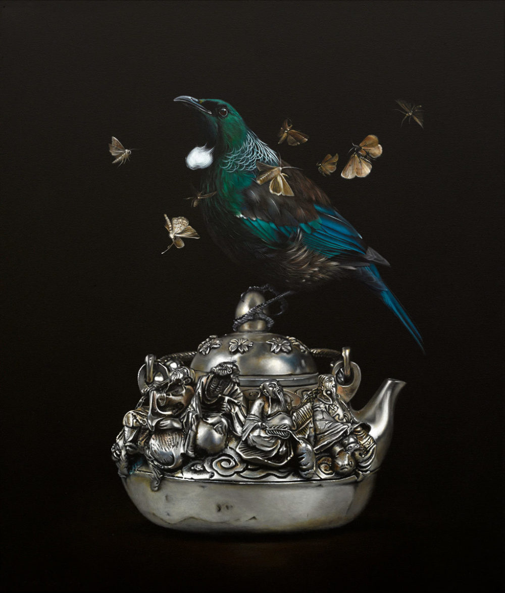 Jane Crisp Optatus limited edition contemporary bird print at Parnell Gallery Auckland NZ