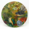 Janette Cervin, Piwakawaka and Kotare original mixed media & resin painting at Parnell Gallery Auckland NZ