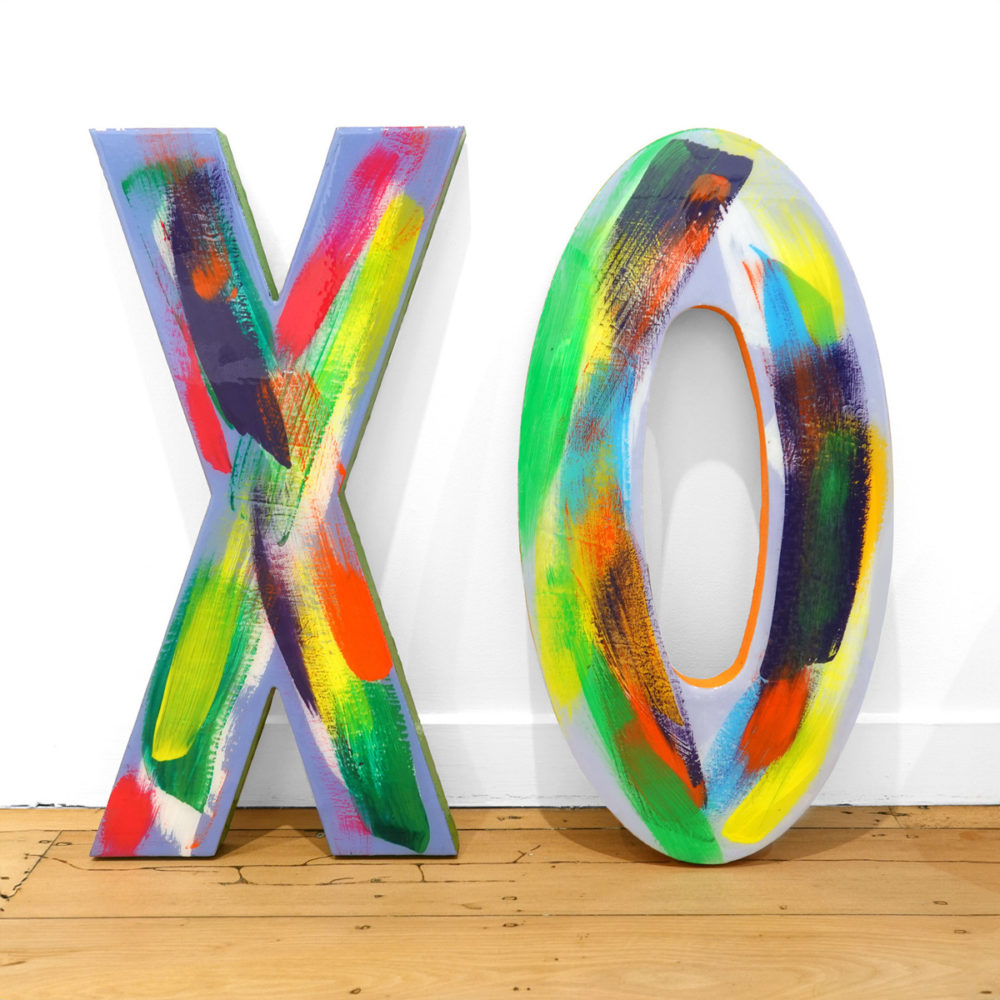 Wendy Hannah XO wall mounted sculpture at Parnell Gallery Auckland NZ