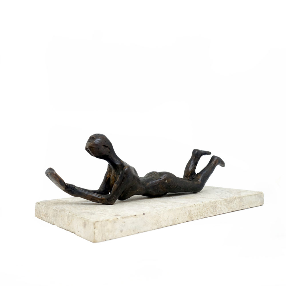 Alfred Hassencamp Woman Reading bronze sculpture at Parnell Gallery Auckland NZ