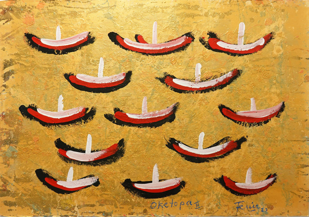 Fatu Feu'u Oketopa II original painting at Parnell Gallery Auckland NZ