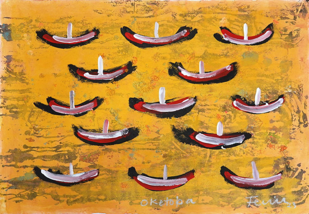 Fatu Feu'u Oketopa original painting at Parnell Gallery Auckland NZ