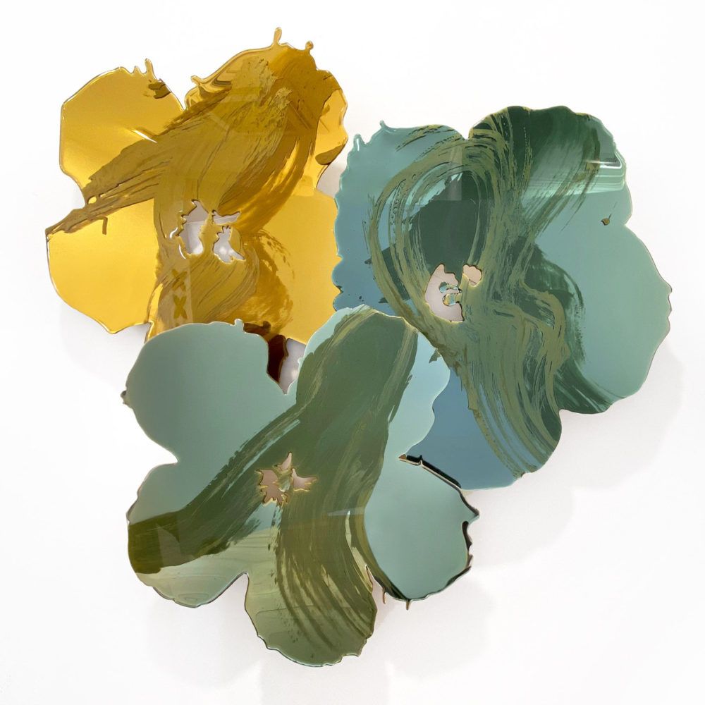 Sally Bulling, Flowers From Andy IX original contemporary abstract resin painting at Parnell Gallery Auckland NZ