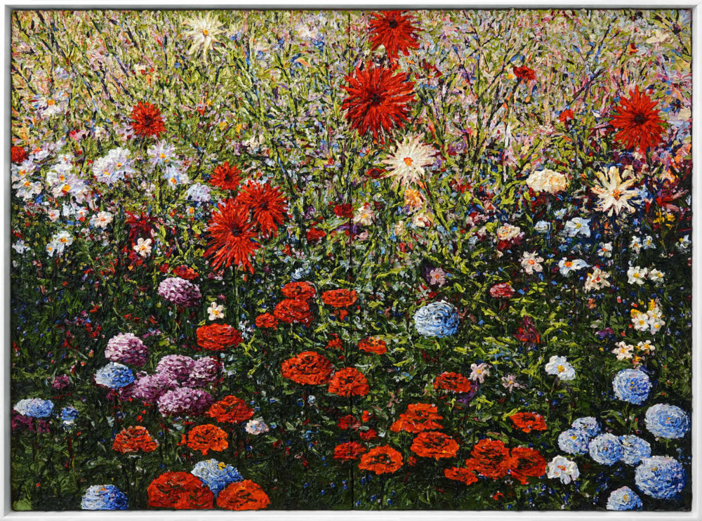 Peter Hackett The Lonesome Gardener original impasto oil painting at Parnell Gallery Auckland NZ