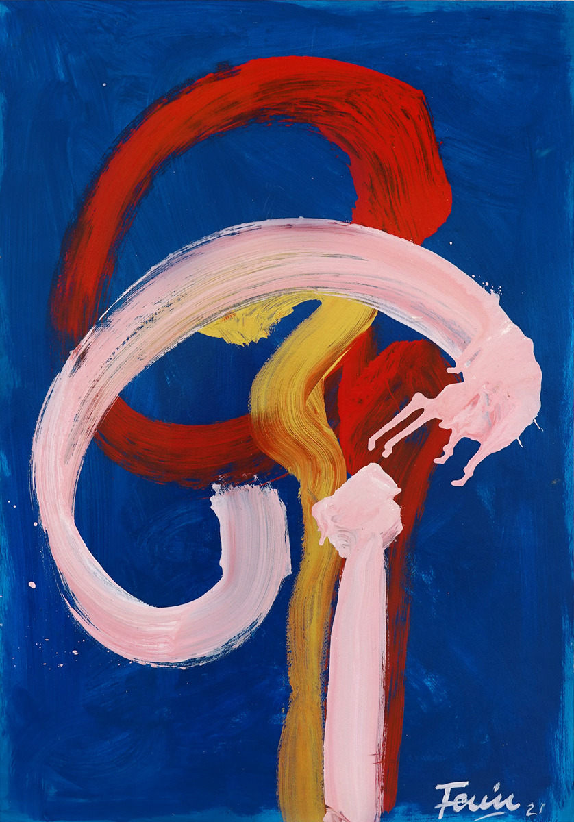 Fatu Feu'u Blue Grace original painting at Parnell Gallery Auckland NZ