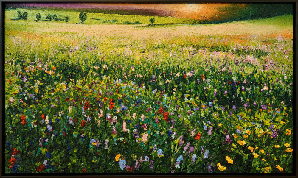 Peter Hackett The Honeymooners' Bed original impasto oil painting at Parnell Gallery Auckland NZ