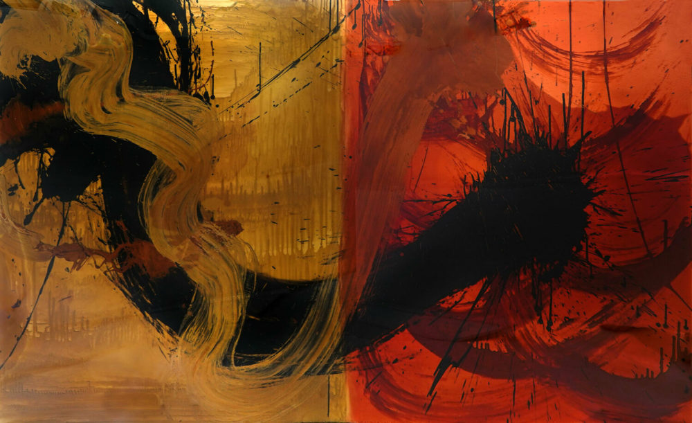 Sally Bulling, A Little Less Predictable original contemporary abstract resin painting at Parnell Gallery Auckland NZ