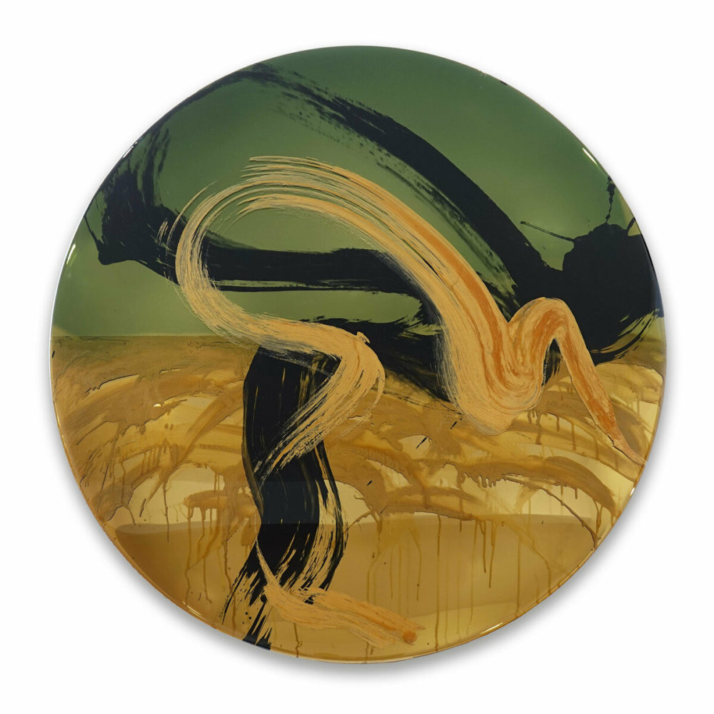 Sally Bulling, Let's Lose Track of Time original contemporary abstract resin painting at Parnell Gallery Auckland NZ