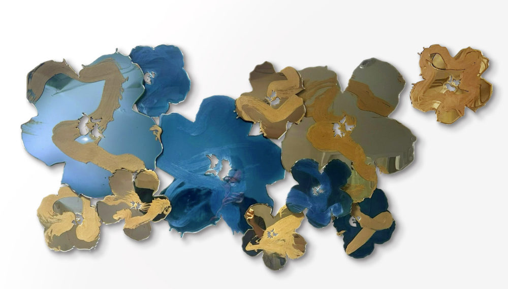 Sally Bulling, Wallflower original contemporary abstract resin painting at Parnell Gallery Auckland NZ