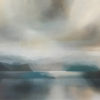 Fleeting Headland original abstracted landscape painting by renowned NZ artist Greer Clayton at Parnell Gallery Auckland NZ