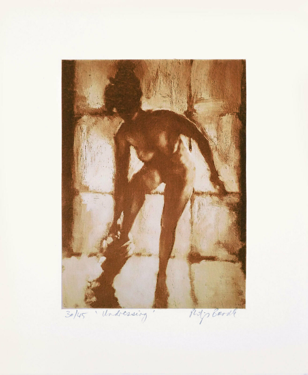 Philip Beadle Undressing limited edition nude etching at Parnell Gallery Auckland NZ