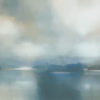 Island Apparition original abstracted landscape painting by renowned NZ artist Greer Clayton at Parnell Gallery Auckland NZ
