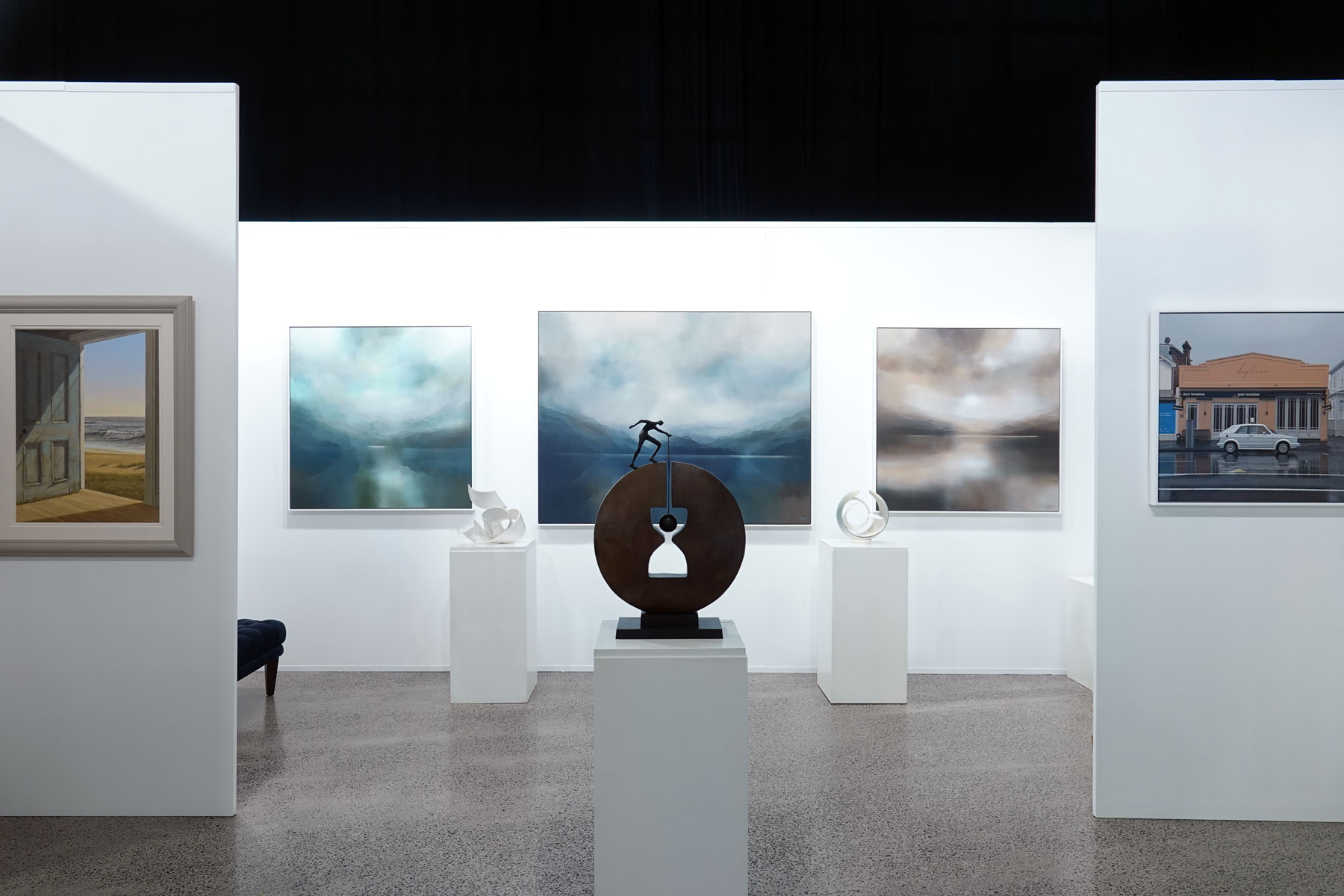 Parnell Gallery at the Aotearoa Art Fair in 2025 showcasing Greer Clayton, Neil Driver, Elliot Love and Kiya Nancarrow