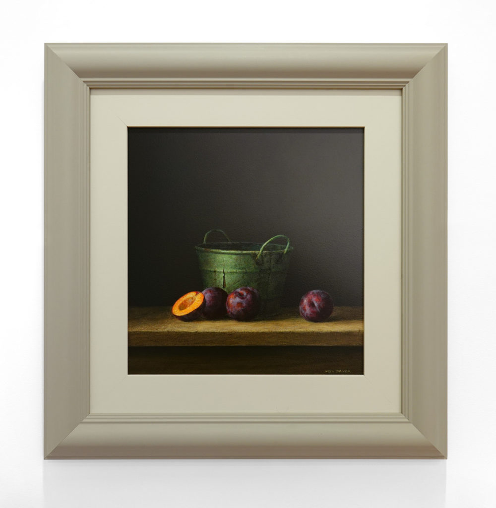 Plums and Green Bucket