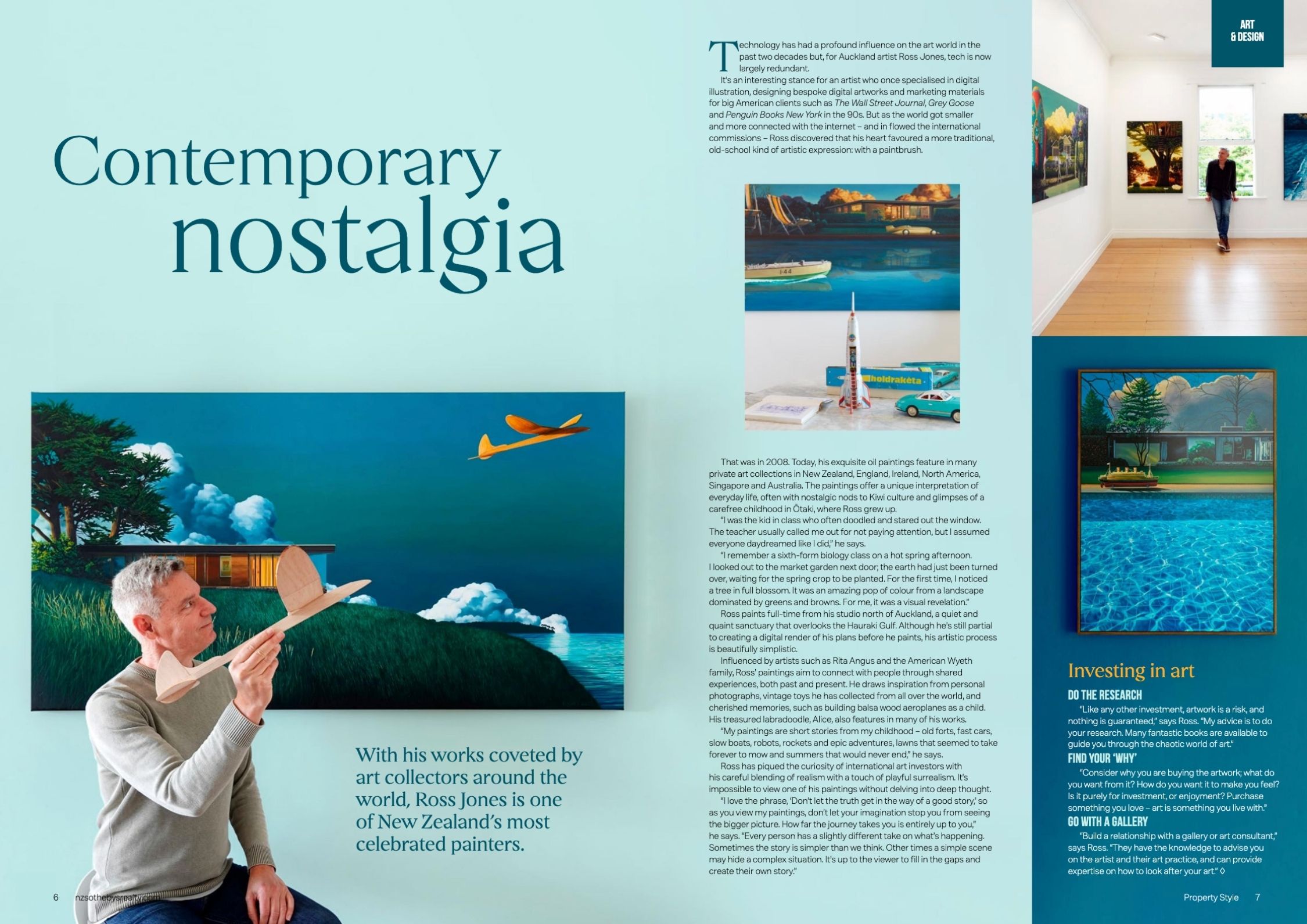 Ross Jones double page story in Sothebys Property Style Magazine
