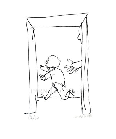 Child Pursued Past an Open Doorway