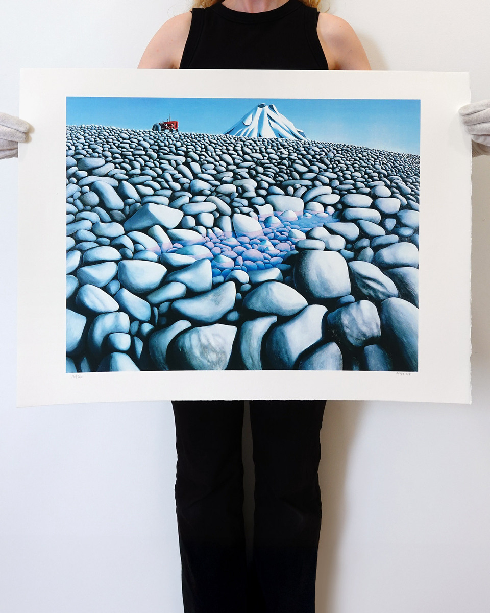 Rocks, Tractor & Mountain