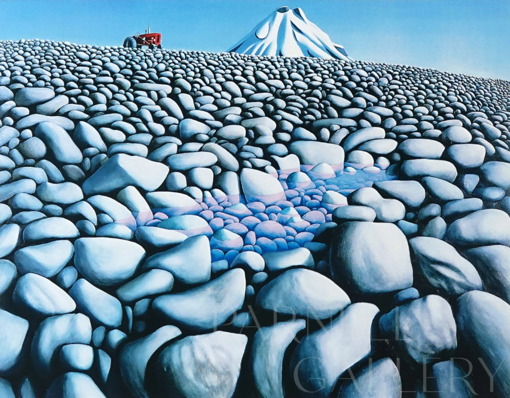 Rocks, Tractor & Mountain