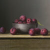 Plums in Metal Bowl