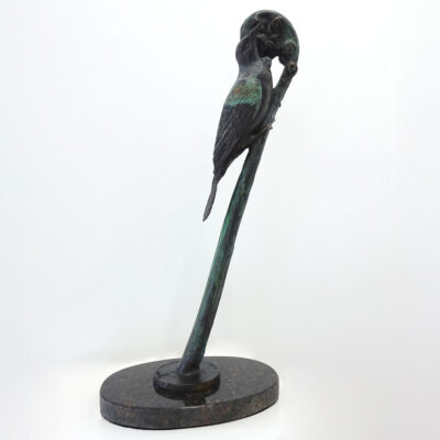 Tui on Punga Frond on Granite Base