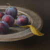 Plums on Metal Plate