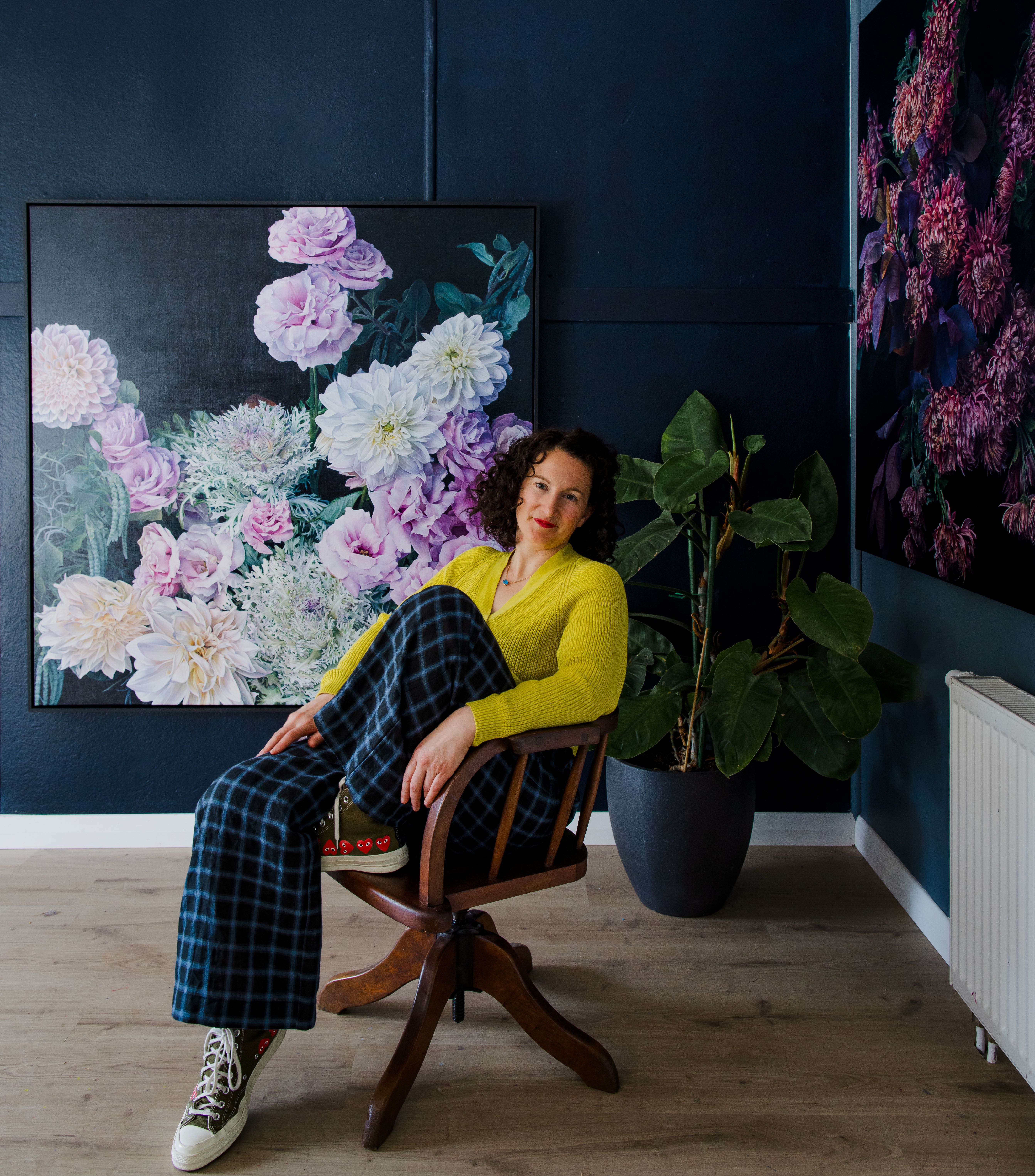 Floral artist Julie Battisti in her studio